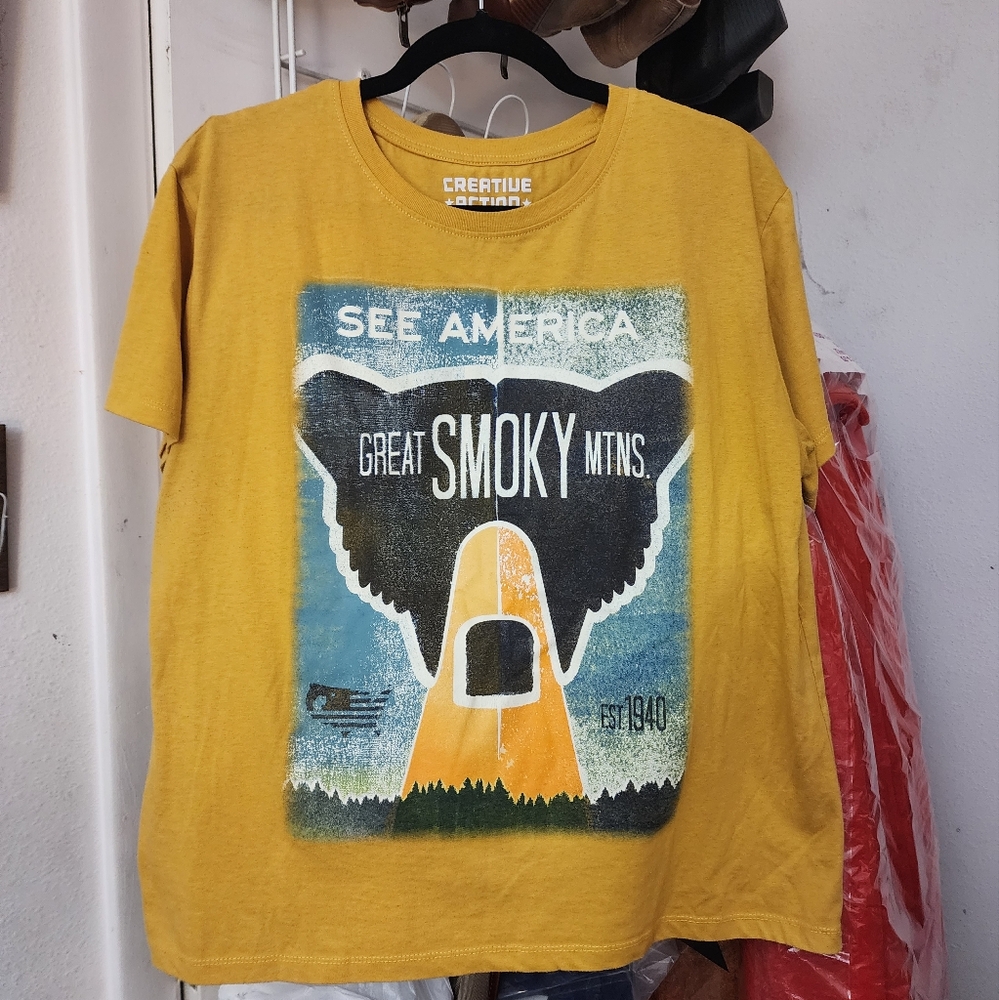 Yellow Great Smoky Mountains Graphic T-Shirt